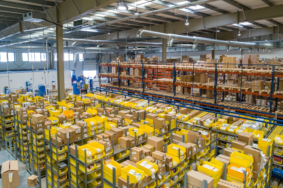 Apparel production floor with sewing lines